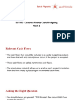 BU7300 - Corporate Finance Capital Budgeting Week 1