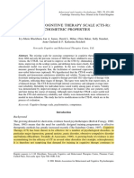 The Revised Cognitive Therapy Scale (CTS-R) : Psychometric Properties