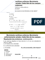 II Cinemática Movimiento Rectilíneo Uniforme Movimiento Uniformemente Variado Caída Libre de Los Cuerpos