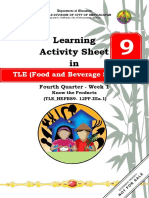 Learning Activity Sheet In: TLE (Food and Beverage Services)