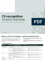 CII Recognition: of Prior Learning