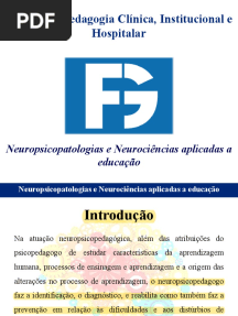 Neuropsicopatologias e Neurociências Aplicadas A Educação