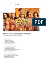 Mahabharat All Song Lyrics in English