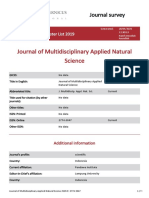 Journal of Multidisciplinary Applied Natural Science