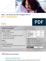 Unit 1: Introduction: Week 1: Get Started With SAP Intelligent RPA 2.0