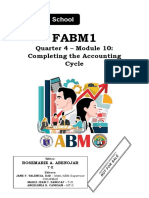 ABM Fundamentals of ABM 1 Module 10 Accounting Cycle of A Service Business 1