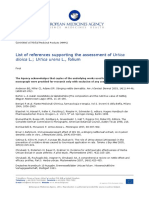 List of References Supporting The Assessment of Urtica: Dioica L. Urtica Urens L., Folium