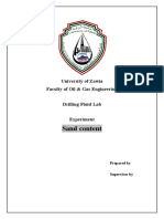 Sand Content: University of Zawia Faculty of Oil & Gas Engineering Drilling Fluid Lab Experiment