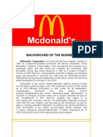 Background of The Business: Mcdonald'S Corporation Is An American Fast Food Company, Founded in