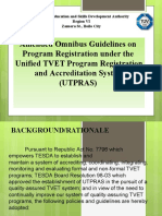 Amended Omnibus Guidelines On Program Registration Under The Unified TVET Program Registration and Accreditation System (Utpras)