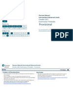 Provisional: October 2021 Examination Timetable