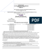 Mondelēz International, Inc.: United States Securities and Exchange Commission FORM 10-K