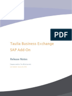 Taulia Business Exchange SAP Add-On: Release Notes