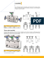 H' Series 3 and 5 Valve Manifolds Three Valve Manifold: Part No. Inlet/process Outlet/inst. Drain/bleed/test