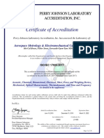 Certificate of Accreditation: Perry Johnson Laboratory Accreditation, Inc