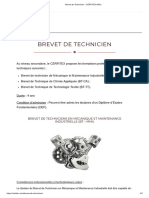 Brevet de Technicien - CERFITEX-MALI