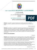 LEY CONTRA EL SECUESTRO Y LA EXTORSIÓN en VENEZUELA