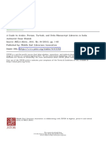 A Guide To Arabic, Persian, Turkish, and Urdu Manuscript Libraries in India Author(s) : Omar Khalidi Source: MELA Notes, 2011, No. 84 (2011), Pp. 1-85 Published By: Middle East Librarians Association