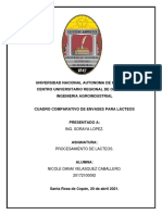 Cuadro Comparativo de Envases para Lácteos