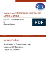 Department of Computer Science, CUI Lahore Campus: CSC102 - Discrete Structures by Mahwish Waqas