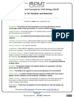 Definitions - Topic 18 Variation and Selection - CAIE Biology IGCSE