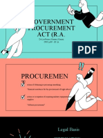 Government Procurement ACT (R.A.: de Los Reyes - Gianan - Gomez Cpu Law - JD 2A