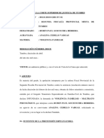 Medios Probatorios en Caso de Violencia Familiar