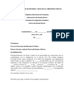 Oficio de Remisión de Detenido y Recaudo Al Ministerio Público