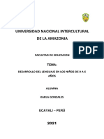 Desarrollo Del Lenguaje en Niños de 0 A 6 Años