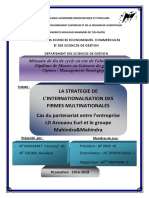 La Strategie de L'internationalisation Des Firmes Multinationales