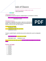 Lesson 1 Kinds of Clauses