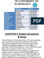 Name Surname Reg #: Bridget R Shawn Grace N Tapiwanashe Rudadiso Danisa Osward S T Vimbai Natalie Brandy T Cephas