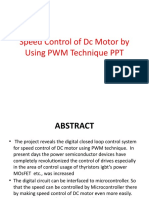 Speed Control of DC Motor by Using PWM Technique