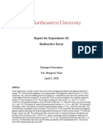 Report For Experiment #21 Radioactive Decay: Monique Desrochers