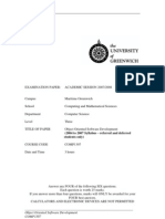 Sample of Object Oriented Software Development Exam (2007/2008) - UK University BSC Final Year