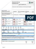 Coshh: Risk Assessment No Product Name