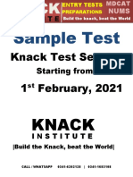 Knack Institute Sample Test