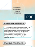 Barangay Assembly/ Traing Program