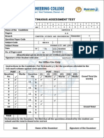 Sairam Engineering College: Continuous Assessment Test