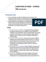 PROCESS VALIDATION OF NON Sterile