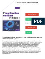 L'amélioration Continue en 3 Jours! Le Lean Et La Méthodologie Blitz PDF