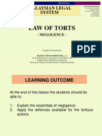 LAW445 Law of Tort Negligence