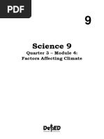 Science 9: Quarter 3 - Module 4: Factors Affecting Climate