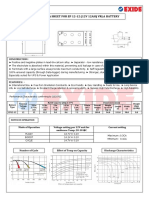 Technical Data Sheet For Ep 12-12 (12V 12ah) Vrla Battery