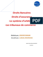 devoir-dROIT BANCAIRE ET DROIT D'assurance - Les Tribunaux-Arbitrage