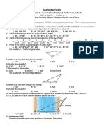 Mathematics 9 Quarter 4 Week 8 - Summative Test and Performance Task