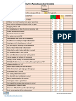 Weekly Fire Pump Inspection Checklist