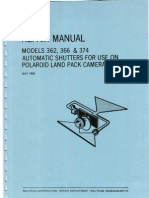 Repair Manual 362, 366, & 374 Automatic Shutters For Use On Polaroid Land Pack Cameras - May 1968