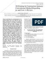 Effectiveness of 3D Printing in Construction Industry Over The Old Conventional Method Regarding Time and Cost A Review