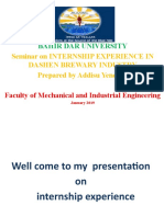 Bahir Dar University Mechanical Engineering Staff Summer Externship Seminar Presentation